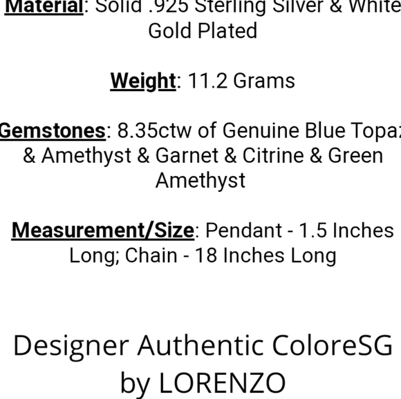 Queen Auth. Lorenzo 8.35 ctw Multi Color Gems Necklace - Picture 7 of 10